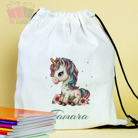 Unikornisos egyedi neves tornazsák iskola ovi suli sport unikornis rajzfilm cartoon egyszarvú