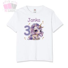 egyedi-neves-feliratos-egyszarvú-mintás-szülinapi-body-gyermek-póló-mese rajzfilm állatos animal birthday tshirt unicorn