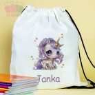 Unikornisos egyedi neves tornazsák iskola ovi suli sport unikornis rajzfilm cartoon egyszarvú