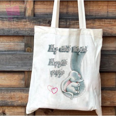 vászonszatyor legjobb anya elefánt minta egyedi taska anyák napja mothers day best mom