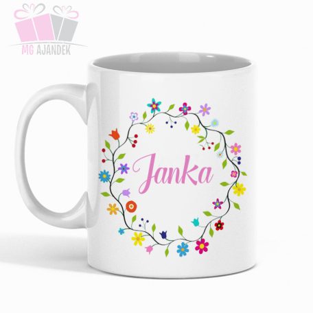 egyedi-neves-kislany virag flower feher keramia bogre white mug