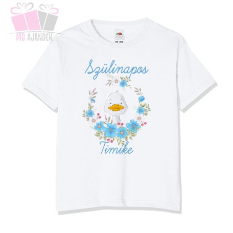 egyedi-neves-szülinapi kacsás  állatos virágos csajos body birthday-ajándek duck animals