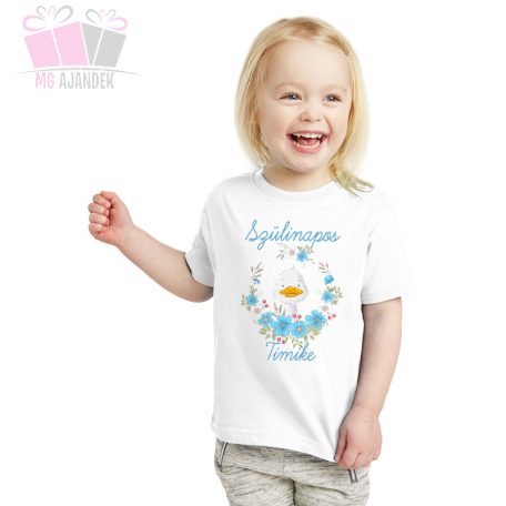 egyedi-neves-szülinapi kacsás  állatos virágos csajos body birthday-ajándek duck animals