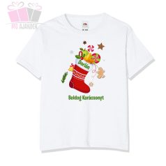 egyedi neves feliratos karacsonyi csizma mikulas telapo  fiu lany pamut gyerek polo christmas