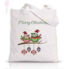 Vászonszatyor-Baglyok faágon